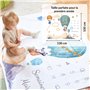 ODOXIA Couverture Etape Bébé en Français | Tapis Mois Bebe Garçon Ou Fille, Unisexe | Thème Ballon | Cadeau Baby-Shower Personna