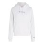 Tommy Jeans Femme Sweat à Capuche Serif Linear avec Capuche, Blanc (White), M