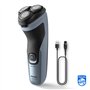 Philips Electric Shaver Series 3000x - rasoir électrique Wet & Dry pour hommes, couleur Bleu céleste, technologie SkinProtect, t