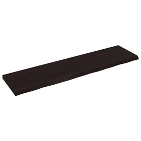 vidaXL Dessus de Table Marron foncé Bois chêne Massif traité