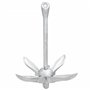 vidaXL Ancre Pliable avec Corde, Accessoire de Kayak, Système d'ancrage Grappin, Ancre de Bateau, Argenté 8 kg Fonte Galvanisée 