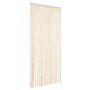 vidaXL Rideau anti-mouches beige et blanc 56x200 cm chenille