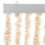 vidaXL Rideau anti-mouches beige et blanc 56x200 cm chenille