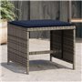 vidaXL Tabourets de Jardin avec Coussins Lot de 4 Gris résine tressée