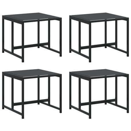 vidaXL Tabourets de Jardin 4 pcs Noir Acier et textilène