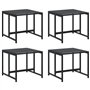 vidaXL Tabourets de Jardin 4 pcs Noir Acier et textilène
