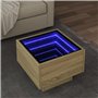 vidaXL Table d'appoint avec miroir LED Infinity – Table basse moderne en chêne Sonoma avec lumières RVB et bois d'ingénierie – 4