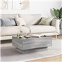 vidaXL Table basse avec lumières LED - Bois d'ingénierie Sonoma gris - 70x50x30cm pour salon, chambre à coucher, salon - LED RVB