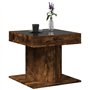 vidaXL Table basse avec miroir LED Infinity - Chêne fumé - Bois d'ingénierie - Design carré moderne - 50 x 50 x 45 cm