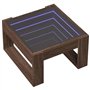 vidaXL Table basse en chêne marron avec miroir LED Infinity – Bois d'ingénierie