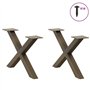 vidaXL Pieds de Table Basse Forme de X 2 pcs Acier Naturel 50x(30-31) cm Acier, Pied de Table, Pied de Table en métal, Pied de M