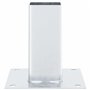 vidaXL Bases de poteau carrées 12 pcs argent 61x61 mm acier galvanisé, base de clôture en béton, base de poteau de clôture, supp