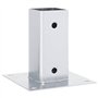 vidaXL Bases de poteau carrées 4 pcs argent 71x71 mm acier galvanisé
