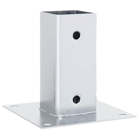 vidaXL Bases de poteau carrées 12 pcs argent 71x71 mm acier galvanisé