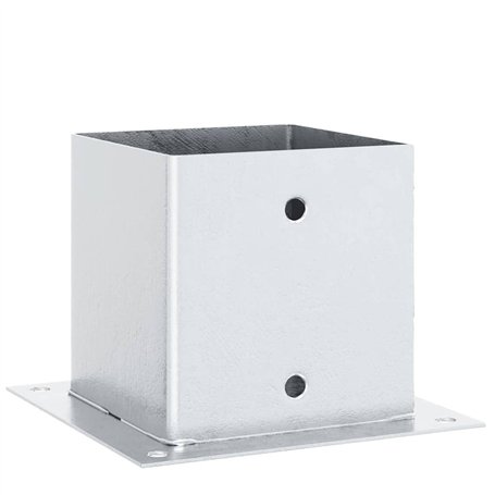 vidaXL Bases de poteau carrées 12 pcs argent 141x141mm acier galvanisé
