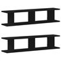 vidaXL Étagères murales 2 pcs chêne Noir 90x18x20 cm Bois d'ingénierie