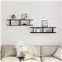 vidaXL Étagères murales 2 pcs chêne Noir 90x18x20 cm Bois d'ingénierie, étagère Flottante, étagère de buanderie, étagère pour CD