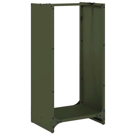 vidaXL Portant de Bois Chauffage Vert Olive 40x30x80 cm