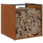 vidaXL Étagère à Bois 40x40x40 cm Acier résistant aux intempéries, Support à bûches de cheminée, Support à bûches, Support à bûc