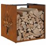 VidaXL Étagère à Bois 40x40x40 cm Acier résistant aux intempéries