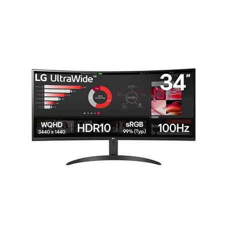 LG UltraWide™ 34WR50QK-B Ecran PC Ultra Large 34" - Dalle VA résolution QHD (3440 x 1440)