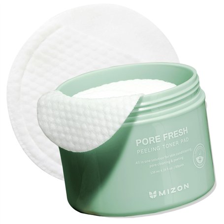 [MIZON] PORE FRESH PEELING TONER PAD (x60) Soin coréen - AHA + BHA + PHA - Apaise & Exfolie en douceur - Resserre les pores - Di