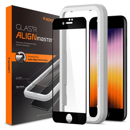 Spigen AlignMaster Verre trempé compatible avec iPhone SE 3 (2022)