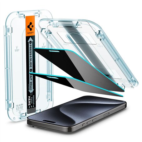 Spigen Glas.tR EZ Fit Verre Trempé pour iPhone 15 Pro
