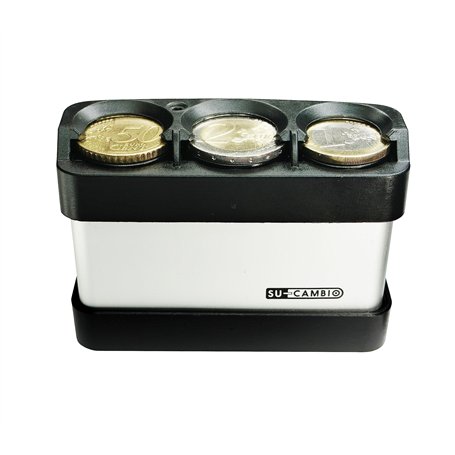 SU-CAMBIO Boite Porte-Monnaie mini en aluminium pour piêces de monnaie en euros.