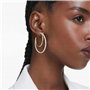 Swarovski Hyperbola Boucles d'oreilles créoles rondes Finition métal Blanc Taille M, 4.6 cm x 0.8 cm, Cristal, Cristaux