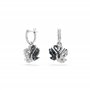Swarovski Boucles d'oreilles pendantes Swan, Cygne, Noir, Métal rhodié