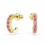 Swarovski Créoles Mini Hoop, Coupe ronde, rose, Métal doré