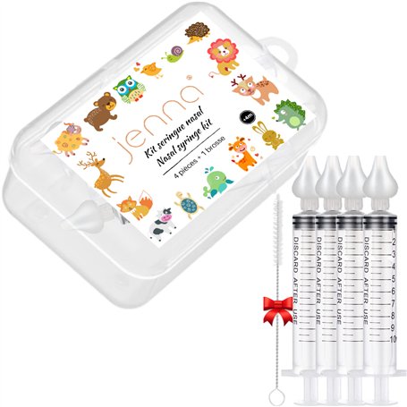 Jenna® | 4pcs Brosse Offerte bebe seringue nasale 10ml | mouche bébé Irrigation nasale enfant rinçage sinus hygiène | Efficace E