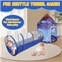 Tente de Jeu de Fusée 3 en 1 avec Tunnel de Fosse à Balles Enfant Astronaute Espace 3PC Playhouse Intérieur Extérieur Pliable Po