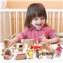 KABENFIS 5 Set Dollhouse Meubles Accessoires avec Une Famille de 6 poupées Décoration Faire Semblant de Jouer Jouets pour Filles