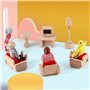 KABENFIS 5 Set Dollhouse Meubles Accessoires avec Une Famille de 6 poupées Décoration Faire Semblant de Jouer Jouets pour Filles