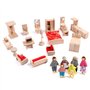 KABENFIS 5 Set Dollhouse Meubles Accessoires avec Une Famille de 6 poupées Décoration Faire Semblant de Jouer Jouets pour Filles