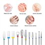 12 Pièces Broderie Ponceuse Ongles, Professionnelle embout ponceuse ongles ceramique pour Enlever le gel et les Cuticules