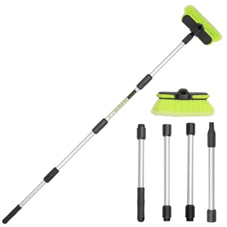165cm Brosse Lavage Voiture Telescopique Kit Nettoyage Voiture Extérieur Poils Doux Balai de Lavage avec 4 Places Tenues à la Ma