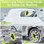165cm Brosse Lavage Voiture Telescopique Kit Nettoyage Voiture Extérieur Poils Doux Balai de Lavage avec 4 Places Tenues à la Ma