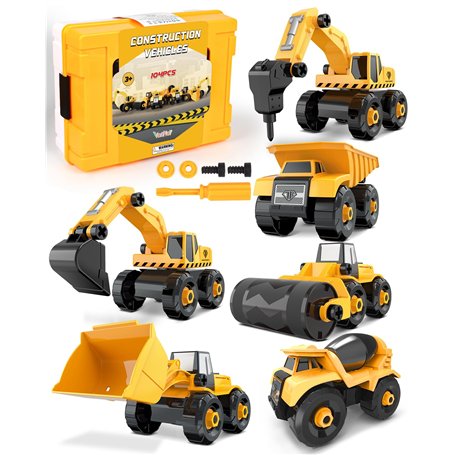 Vanplay 6 en 1 Démonter et Assembler Camion DIY Construction Véhicules Kit pour Enfant Jeu éducatif de Garçons et Filles