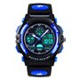 VDSOW Montre Digitale Analogique pour Enfant pour Le Sport avec Alarme Lumière LED Étanchéité 5 ATM Bleu