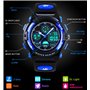 VDSOW Montre Digitale Analogique pour Enfant pour Le Sport avec Alarme Lumière LED Étanchéité 5 ATM Bleu