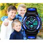 VDSOW Montre Digitale Analogique pour Enfant pour Le Sport avec Alarme Lumière LED Étanchéité 5 ATM Bleu