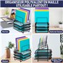 Dasher Products Organisateur de Bureau et Rangement en Maille - avec 3 bacs à Lettres coulissants et 5 Porte-classeurs verticaux