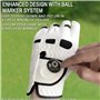 Lot de 2 gants de golf pour homme main gauche en cuir avec marqueur de balle - Gants doux et confortables - Poignées sportives -