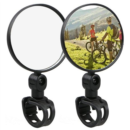 Ziyero 1 Paire Mini Miroir Réflecteur Convexe Universal Cyclisme Vélo Guidon Rétroviseur Miroir Réflecteur Rotation 360 Degrés A