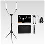Yidoblo FX-480ii Pliable 50W 3200K-5500K LED Video Studio Double Arms Fill Ring Light avec Port de Chargement USB