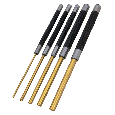 Performance Tool W759 Lot de 5 chasse-goupilles en laiton avec poignées en acier moleté pour une bonne prise en main 20