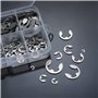 Ewwtrey 200 Pièces Anneaux de Retenue E-Clip, Rondelles de Blocage en Acier Inoxydable pour Arbres, Kit d'Assortiment de Circlip